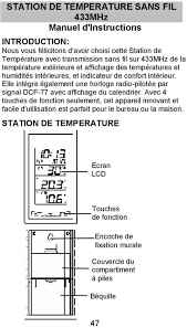 STATION DE TEMPERATURE SANS FIL 433MHz Manuel d'instructions - PDF Free  Download