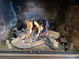 Gas Fireplace Logs And Burner Set