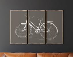 Bicycle Gift Bicycle Triptych Wall Art