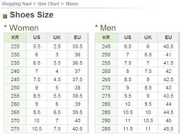 Korean Shoe Size Chart Www Bedowntowndaytona Com