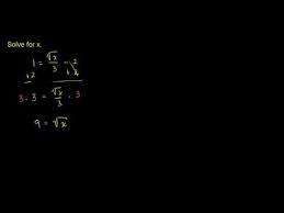 Multi Step Equations Solving Radical