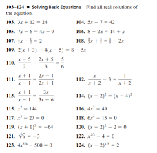 Solving Basic Equations