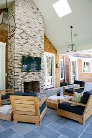 Covered Deck With Fireplace Design Ideas
