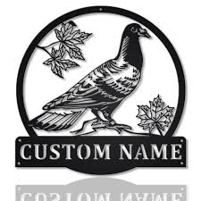 pigeon bird metal art personalized