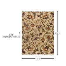 tayse rugs impressions beige 4 ft x 6 ft area rug