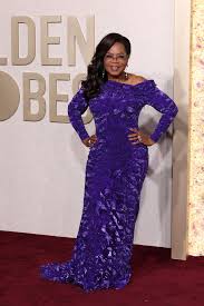 oprah s purple golden globes gown took