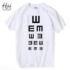 Us 4 79 68 Off Hanhent Eye Chart Print T Shirt Male Letter Cotton Short Sleeve O Neck Tops 2018 Streetwear Fashion T Shirt Gray White Tees In