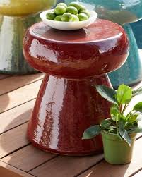 Garden Stool Table Teal Style