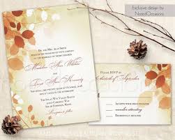 Fall Wedding Invitations Leaves Printable Fall Invite Rystic Fall