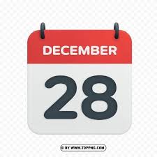 Vector Calendar Date Icon December 28th