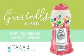 candy gumball machine watercolor clip