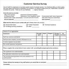 Free Pdf Printable Samples Of Customer Service Surveys