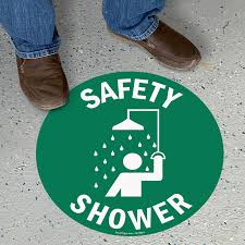 safety shower adhesive floor sign