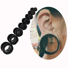 2pcs Choose Size 2 12mm Black Uv Acrylic Ear Gauges Plugs