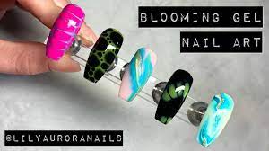 blooming gel nail art tutorial using