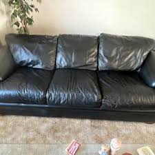 black leather sofa in turlock