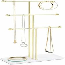 table top metal jewelry stand with mirror