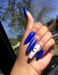 blue initials nails nails design ideas