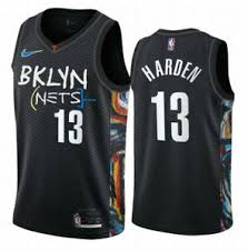 Nike nba james harden rockets icon edition 2020 swingman jersey men's red black. James Harden Brooklyn Nets 2020 21 Black City Jersey Honor Basquiat Ebay