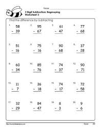 This pdf contains a nice mix of problems, with some requiring students to borrow only once for some and twice for others. 2 Digit Subtraction Worksheet 3 Worksheets