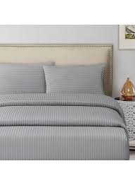 3 piece hotel linen striped bed sheet