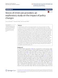 Pdf Voices Of Child Care Providers An Exploratory Study On