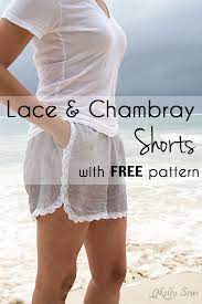 Trimmed With Lace Shorts Sew Shorts With Free Pattern Melly Sews gambar png