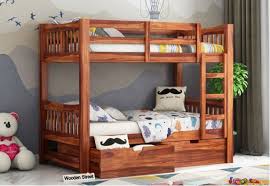 Choose from double or triple bunk beds, loft beds with a desk and storage underneath and even bunks that can easily separate into two single beds when needed. Bunk Bed Upto 55 Off Buy Bunk Beds For Kids Online Woodenstreet