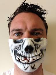 half face skull mask halloween skeleton