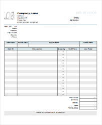 9 Job Invoice Templates Free Sample Example Format Download