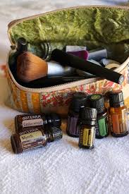 essential oils in the makeup bag