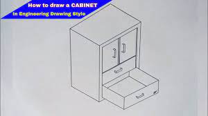 how to draw a cabinet in engineering
