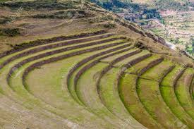 Inca Agricultural Terraces In Pisac Sacred Valley Peru