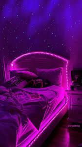 purple galaxy lit room neon bedroom