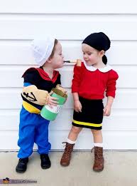 32 diy ideas for couples halloween costumes. Popeye Olive Oyl Twins Costume