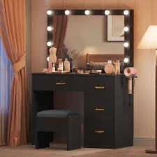 vanity makeup table dressing desk set w