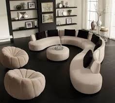 Modern Cream Curved Fabric Sofa Set