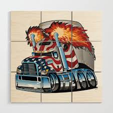 Patriotic American Flag Semi Truck