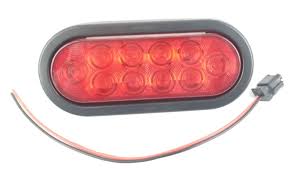 Optronics Stl 72rbk 6 Inch Oval Red Led Stop Turn Tail Light With Grommet And Pigtail Hanna Trailer Supply