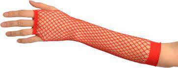 Fishnet gloves red