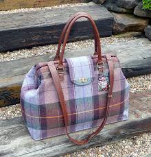 british wool tweed weekender bag