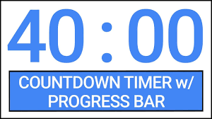 40 Min Countdown Timer W Progress Bar Timer Countdown