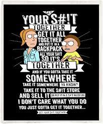 Morty's often at his most comical when his genuinely trying and totally struggling to be assertive in any way possible. Amazon Com Morgan Schai Get Your Shit Together Blanket Home Kitchen