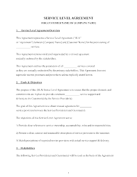 service level agreement template in