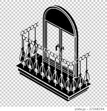 Metal Balcony Icon Simple Style