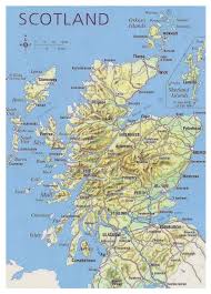 map of scotland with relief roads