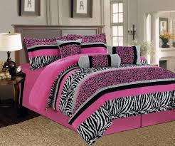 Hot Pink And Black Print Comforter