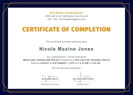 Training Completion Certificate Template Hannahjeanne Me