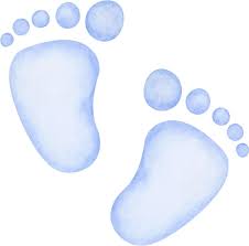 baby boy blue footprint watercolor