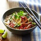 asian pork and noodle soup